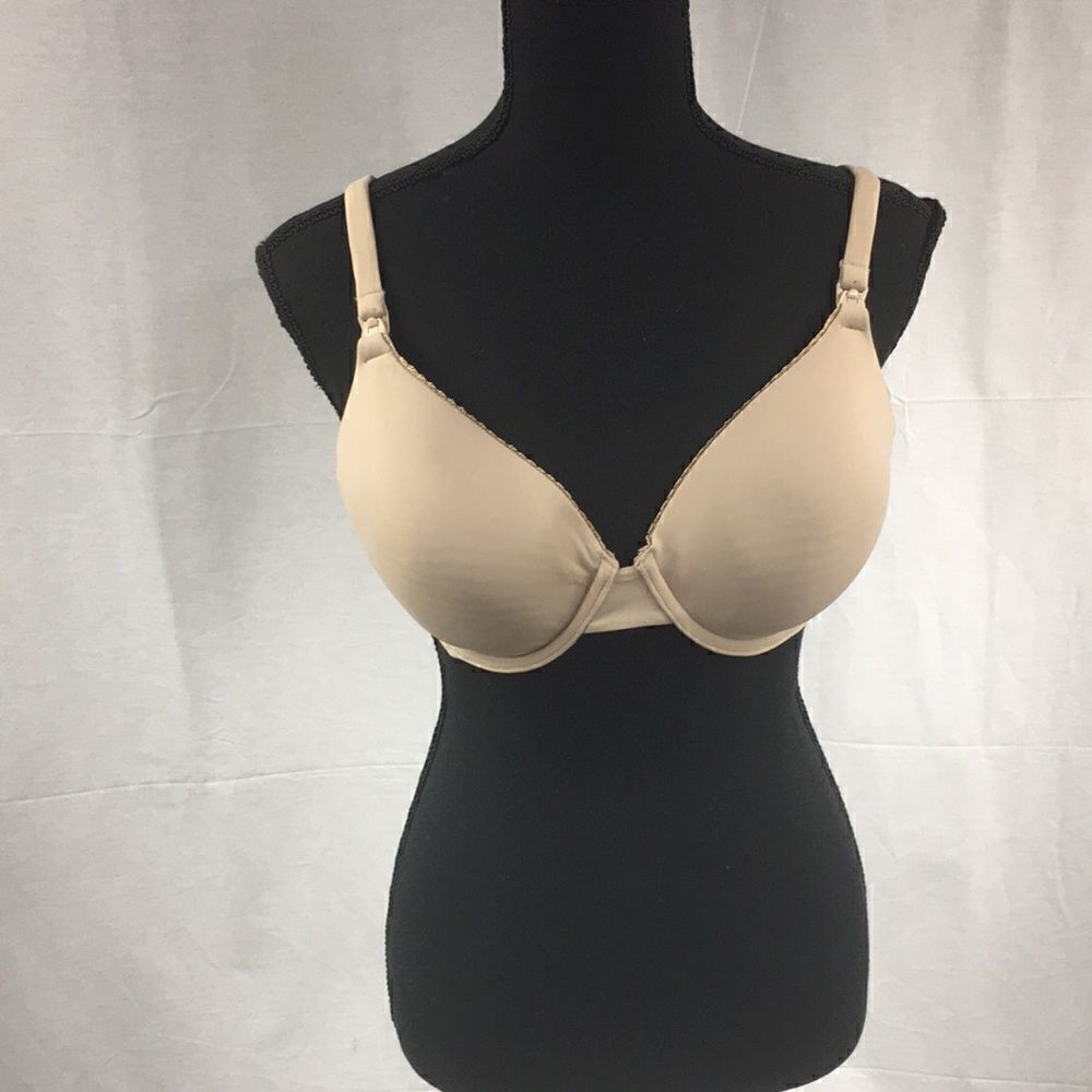 Motherhood Intimates maternity bra size 34D beige lightly padded hook front